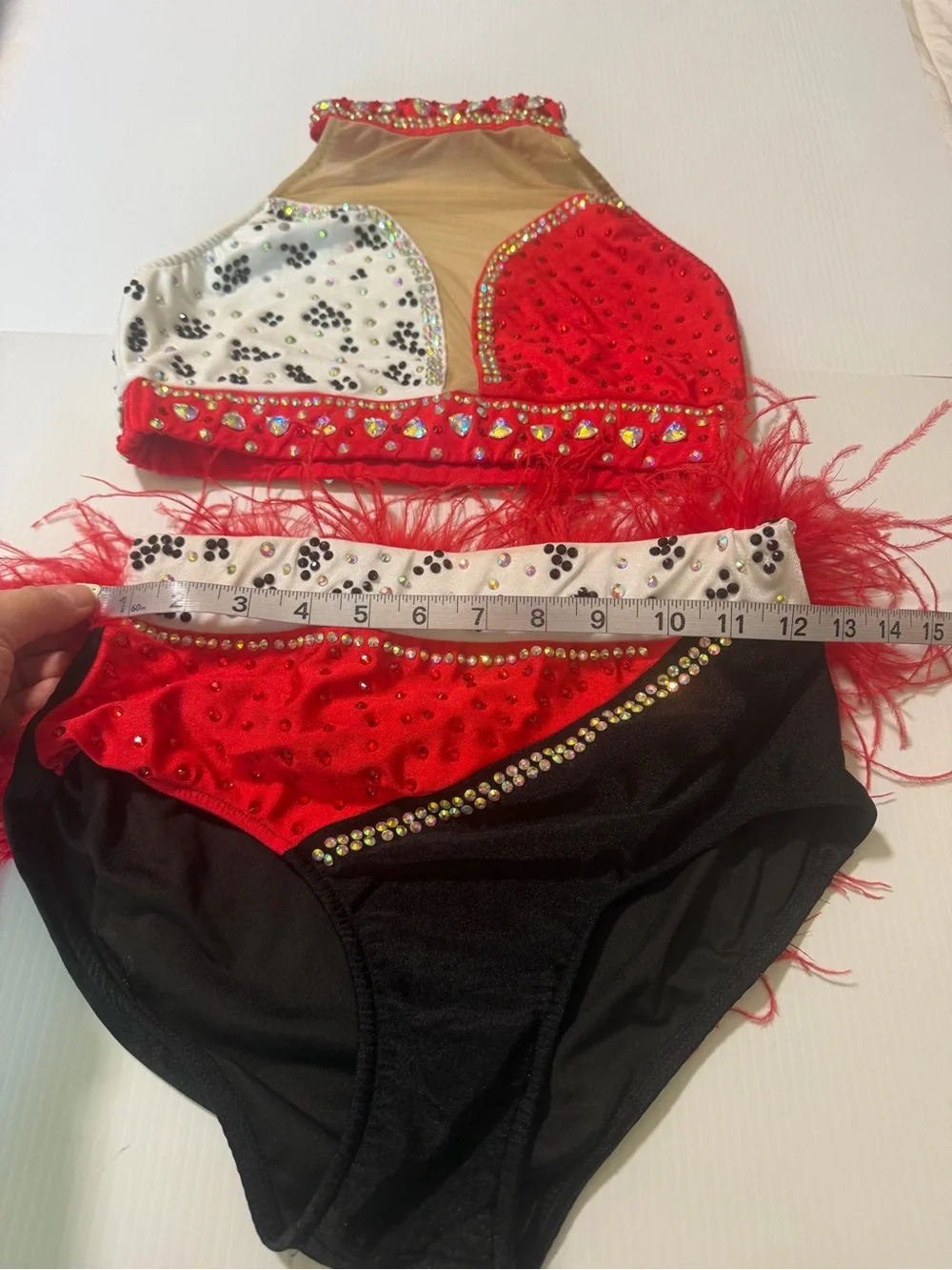 Glamour Solo jazz broadway Dance Costume contemporary Red 2 Piece SA-Small adult